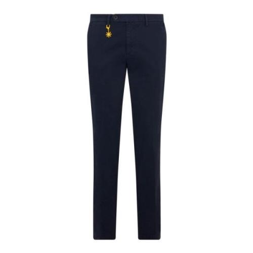 Navy Chino Broek met Slim Fit en Merkdetail Manuel Ritz , Blue , Heren