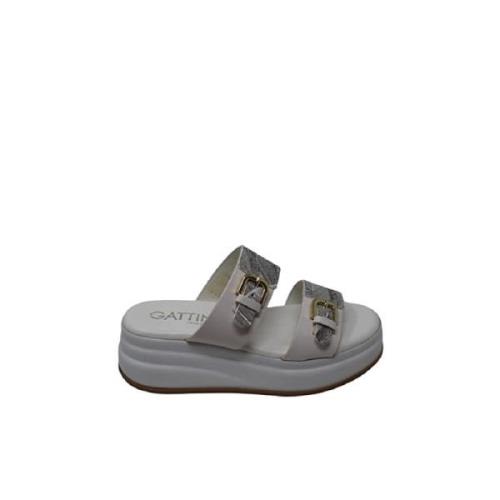 Platte Sandalen Gattinoni , White , Dames