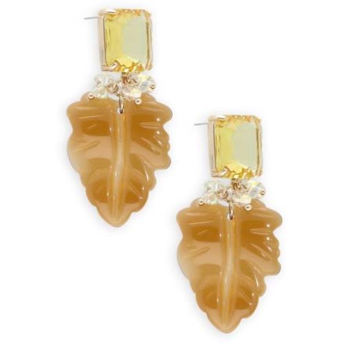 Dames Sieraden Earring Leaf Brown Notre-v , Brown , Dames