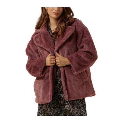 Dames Jassen Fur Coat Short Notre-v , Pink , Dames