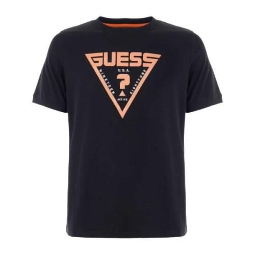 Korte Mouw T-shirt Guess , Black , Heren