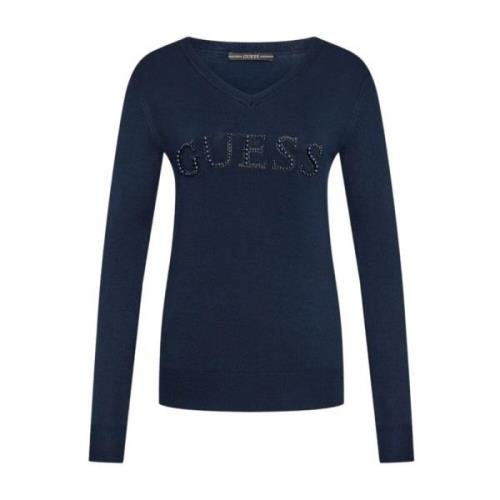 Ronde Hals T-shirt Guess , Blue , Dames