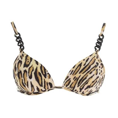 Animalier Bikini Top - Stijlvol en Comfortabel Moschino , Brown , Dame...