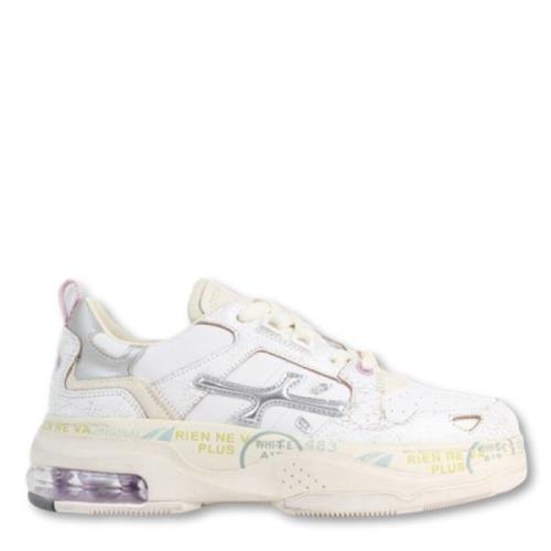 Witte sneaker met contrasterende details Premiata , Multicolor , Dames