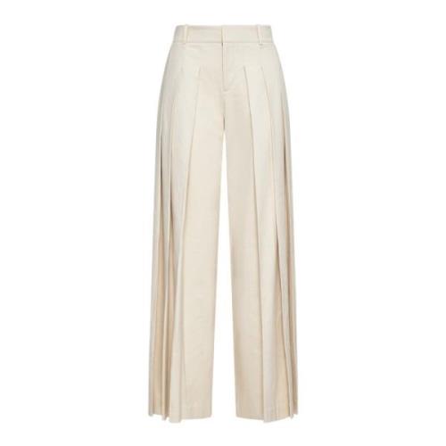 Wide Leg Pltd Trousers Alice + Olivia , Beige , Dames