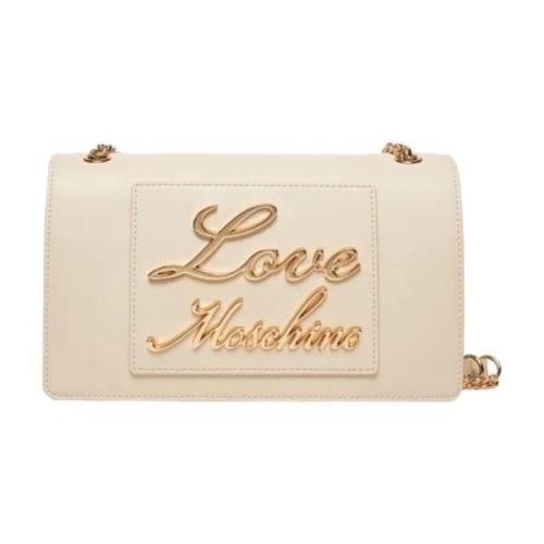 Stijlvolle Dames Schoudertas Love Moschino , White , Dames