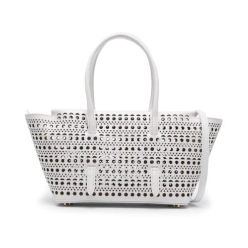 Witte Glad Korrel Trapeze Tas Alaïa , White , Dames