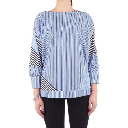 Lange Mouw Blouse Manila Grace , Blue , Dames