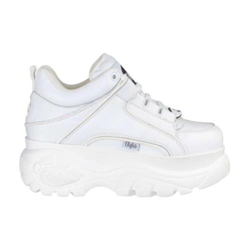 Damesneakers, Leer, Stijlvol Model Buffalo , White , Dames