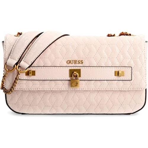 Convertible Crossbody Flap Tas Guess , Pink , Dames