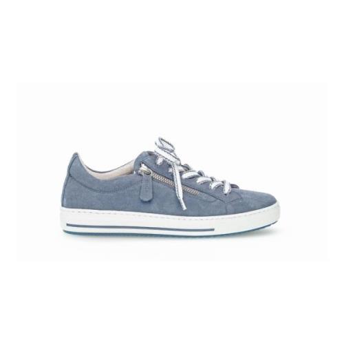 Blauwe Velvet Sneaker Gabor , Blue , Dames