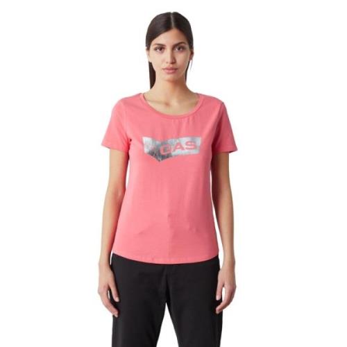 Korte Mouw T-shirt GAS , Pink , Dames