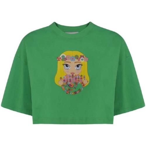 Korte Mouw T-shirt Chiara Ferragni Collection , Green , Dames