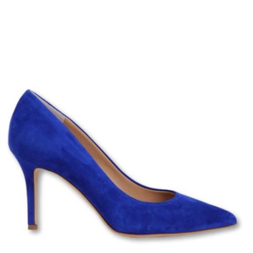 Blauwe Suède Klassieke Pump Julie Dee , Blue , Dames