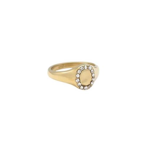 Dames Sieraden Ring Round Strass Notre-v , Yellow , Dames