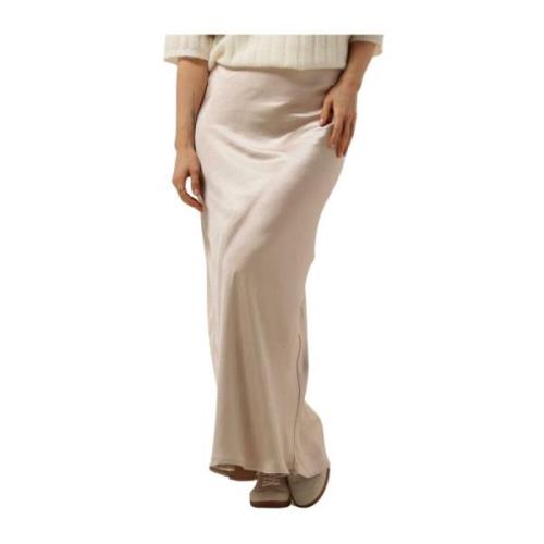 Dames Rokken Satin Long Skirt Notre-v , Beige , Dames