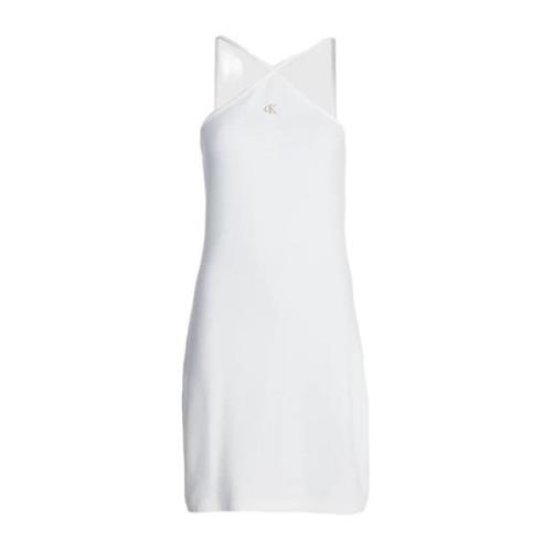 Knielengte Jurk Calvin Klein Jeans , White , Dames