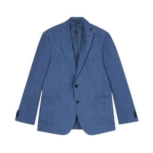 Bluette Linnen Blazer Brooks Brothers , Blue , Heren