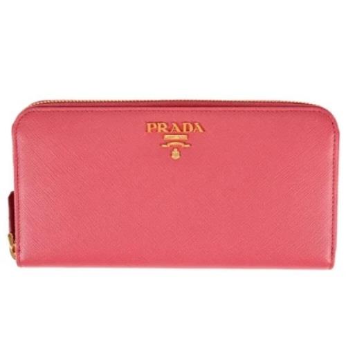 Pre-owned Leather wallets Prada Vintage , Pink , Dames