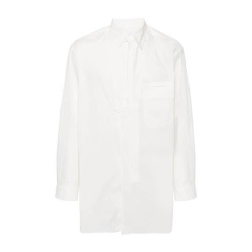 Witte Lang-Fit Poplin Shirt Y-3 , White , Heren