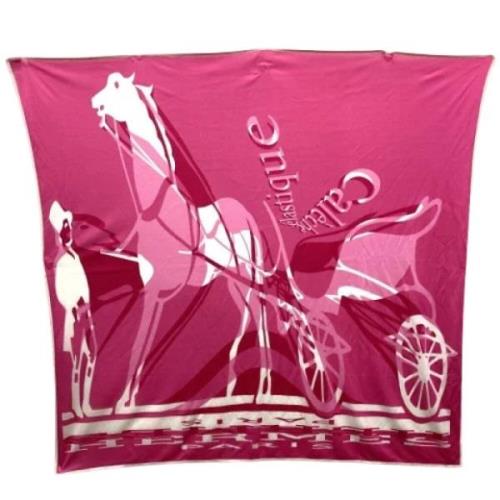 Pre-owned Silk scarves Hermès Vintage , Pink , Dames