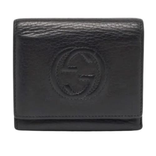 Pre-owned Leather wallets Gucci Vintage , Black , Dames