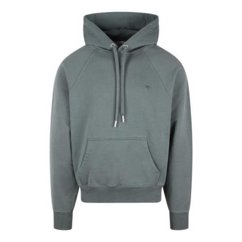 Hart Hoodie Fw24 Boxy Fit Borduurwerk Ami Paris , Gray , Heren