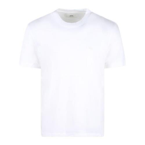 Hart Geborduurd T-Shirt Ami Paris , White , Heren