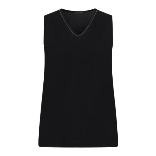 Zwarte Top Elegante Stijl Fabiana Filippi , Black , Dames