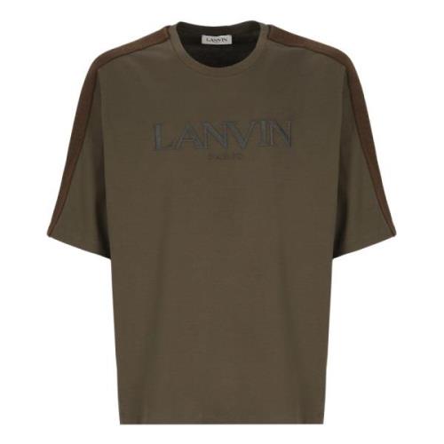 Groene T-shirt met Crew Neckline Lanvin , Green , Heren