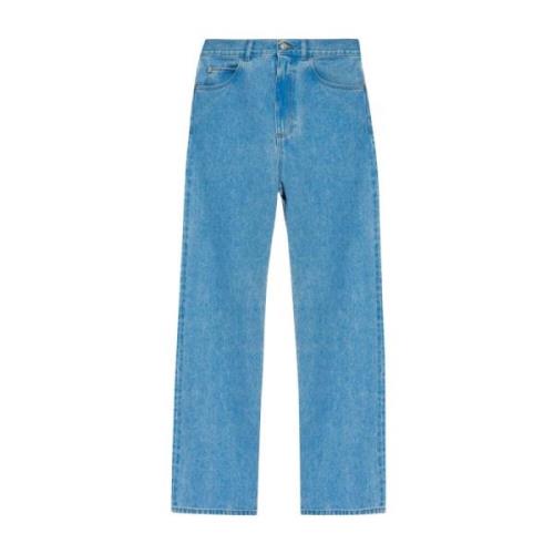 Blauwe Jeans met Logo Applicatie Marni , Blue , Heren