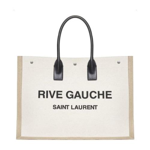 Rive Gauche Tote Bag Saint Laurent , Beige , Heren