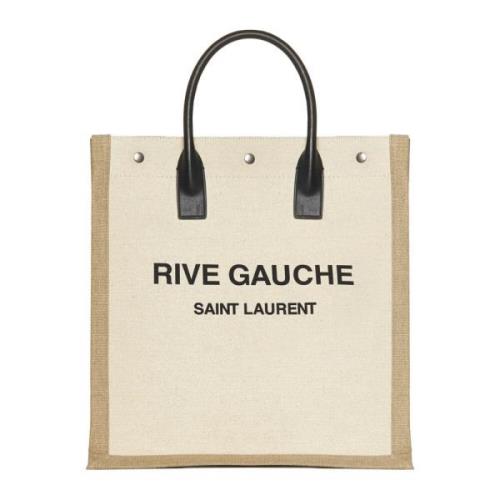 Rive Gauche Tote Bag Saint Laurent , Beige , Heren