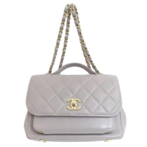 Pre-owned Leather chanel-bags Chanel Vintage , Gray , Dames