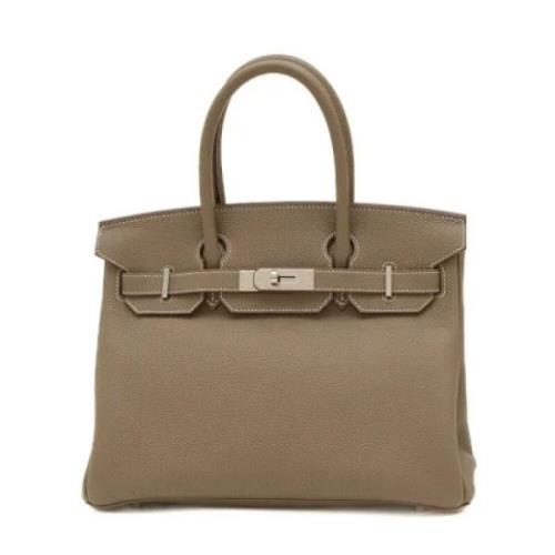 Pre-owned Leather handbags Hermès Vintage , Gray , Dames