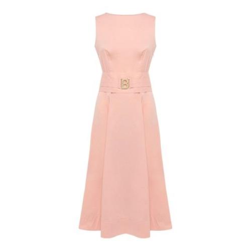 Elegante Midi Jurk Blugirl , Pink , Dames