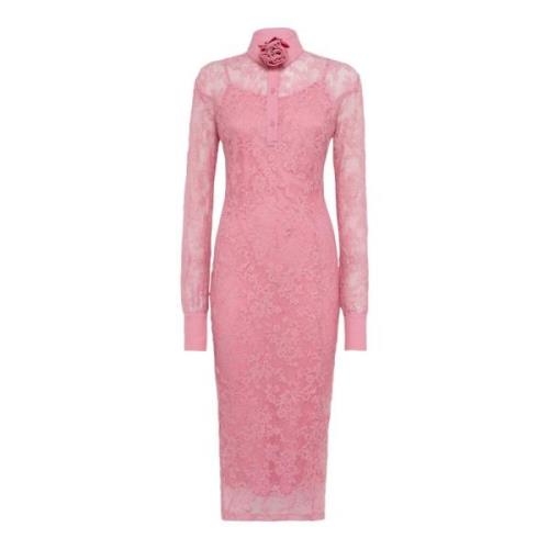 Elegante Midi Jurk Blugirl , Pink , Dames