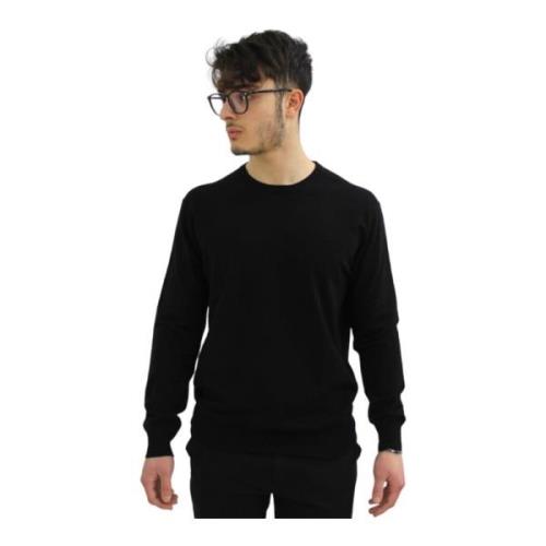 Trui met Ronde Hals Cashmere Company , Black , Heren