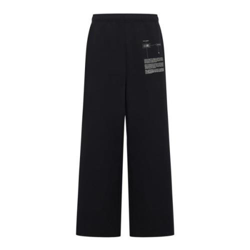 Zwarte Oversized Sweatpants met Logo Print MM6 Maison Margiela , Black...