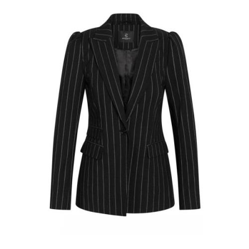 Zwarte Pinstripe Blazer met Lurex Bruuns Bazaar , Black , Dames