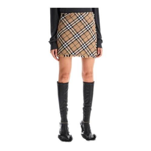 Check Rok met Wrap Design Burberry , Beige , Dames