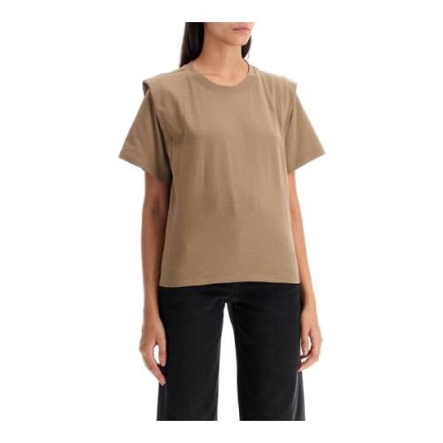 Katoenen T-shirt met Verlengde Schouders Isabel Marant , Beige , Dames