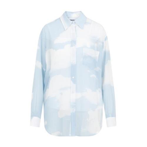 All Over Print Shirt Blauw Moschino , Blue , Dames