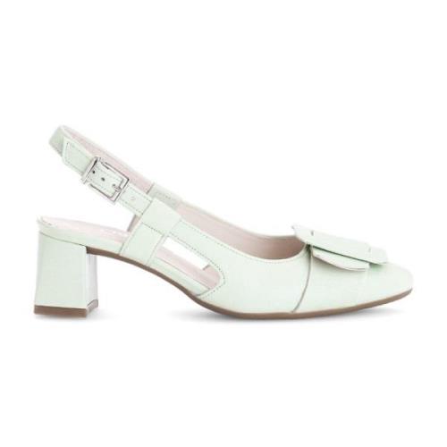 Moderne leren slingback met ronde neus Gabor , Green , Dames