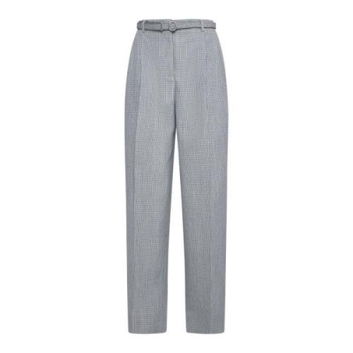 Grijze Geruite Wollen Broek Jil Sander , Gray , Dames