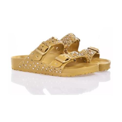 Gouden Sandalen voor Vrouwen Birkenstock , Yellow , Dames