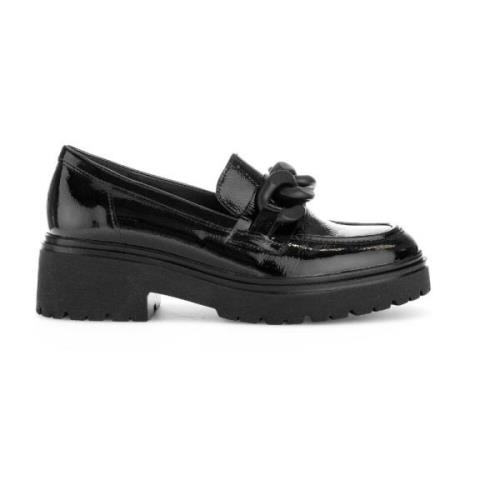 Zwarte Lakloafers Winterstijl Gabor , Black , Dames