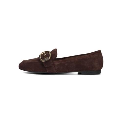 Bruine Suède Loafers met Strass Gesp Kurt Geiger , Brown , Dames