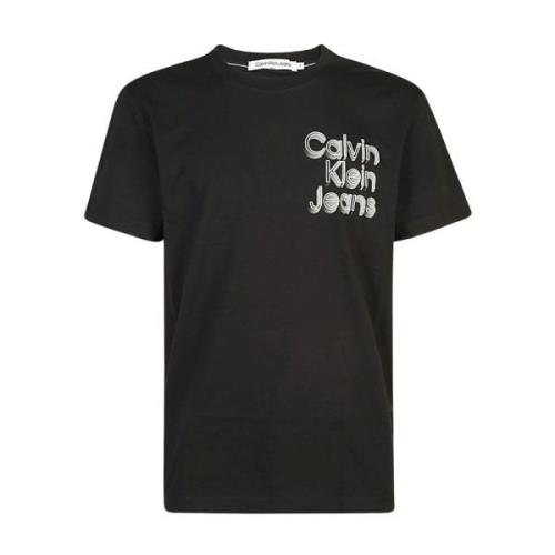 Zwarte T-shirts en Polos Calvin Klein Jeans , Black , Heren