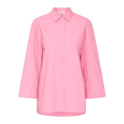 Boxy Shirt Cashmere Rose Korte Mouwen InWear , Pink , Dames